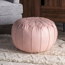 Pink pouf store ottoman